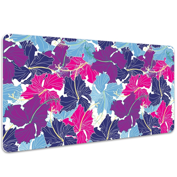 Large desk mat for children hibiscus