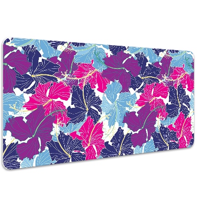 Large desk mat for children hibiscus