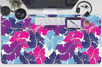 Large desk mat for children hibiscus