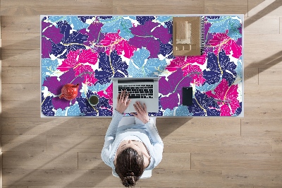 Large desk mat for children hibiscus