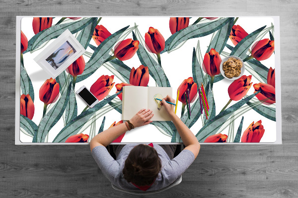 Large desk mat for children tulips