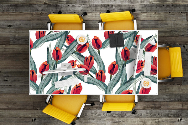 Large desk mat for children tulips