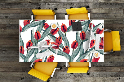 Large desk mat for children tulips