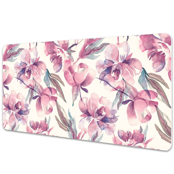 Large desk mat table protector pink flowers