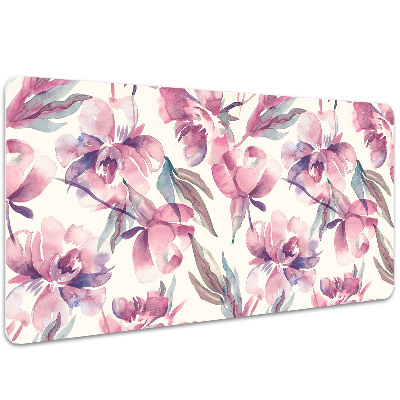 Large desk mat table protector pink flowers