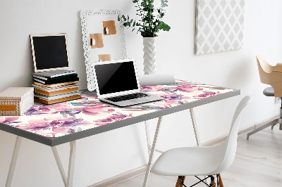 Large desk mat table protector pink flowers