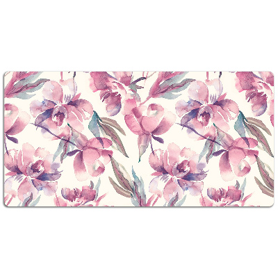 Large desk mat table protector pink flowers