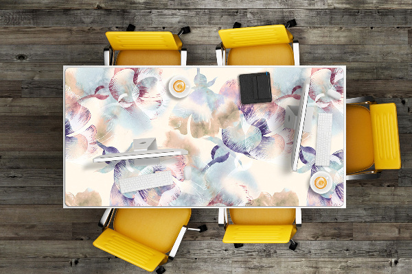Large desk mat table protector floral Pattern
