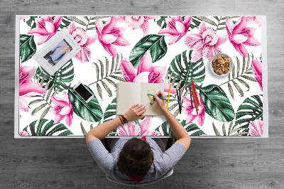 Large desk pad PVC protector pink Garden