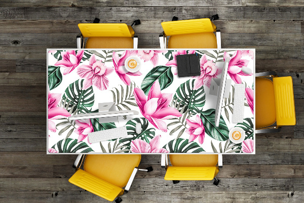 Large desk pad PVC protector pink Garden
