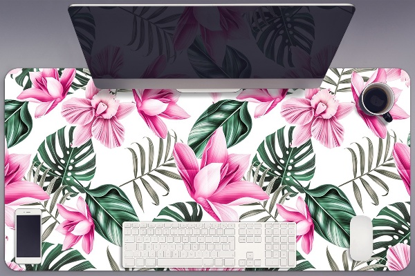 Large desk pad PVC protector pink Garden
