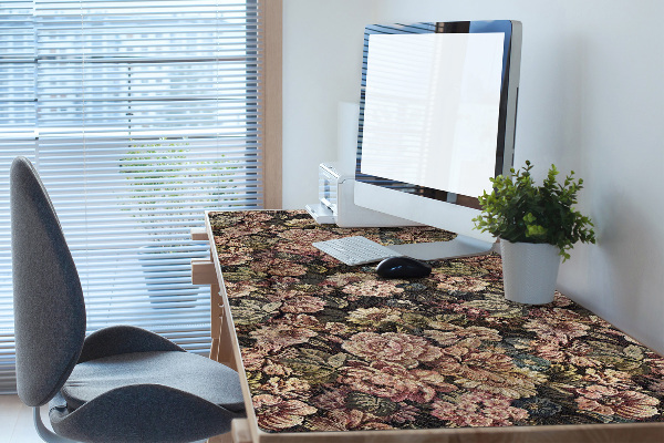Large desk pad PVC protector woven flowers