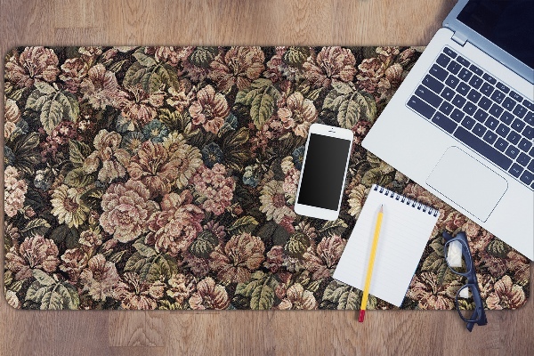 Large desk pad PVC protector woven flowers