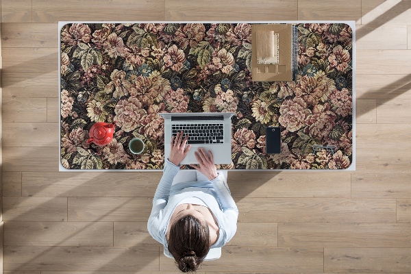 Large desk pad PVC protector woven flowers