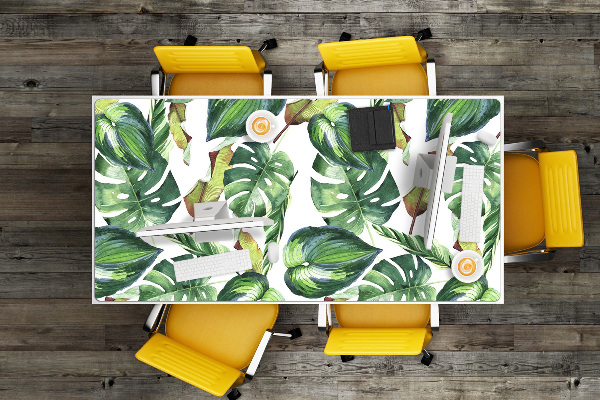 Large desk pad PVC protector Palm leaves