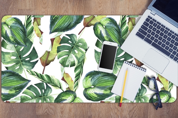 Large desk pad PVC protector Palm leaves