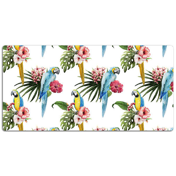 Desk pad Parrots and Flowers