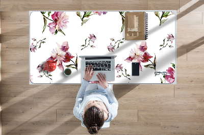 Large desk mat for children Peonies