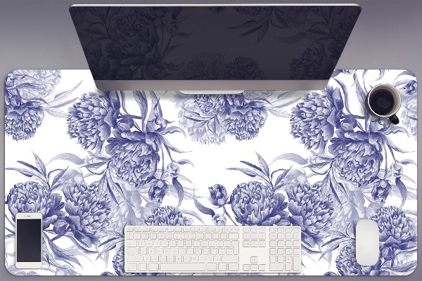 Large desk mat for children Peonies