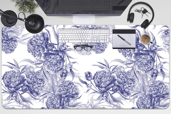 Large desk mat for children Peonies