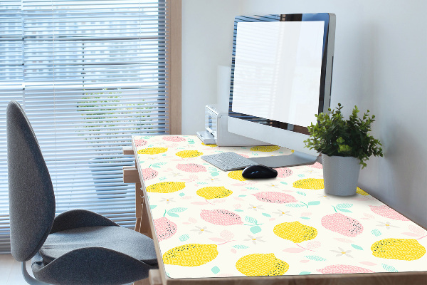 Large desk mat for children lemons