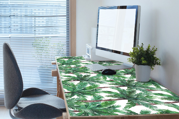 Full desk protector tropical palm trees