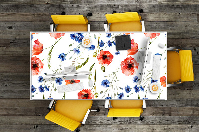 Large desk mat for children Poppies