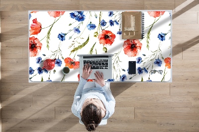 Large desk mat for children Poppies