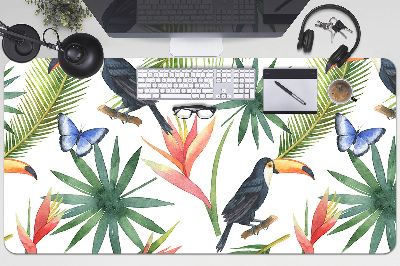 Desk pad Toucans and butterflies