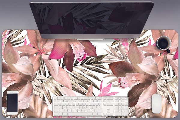 Full desk protector pastel flowers