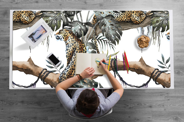 Desk mat Leopards on branch