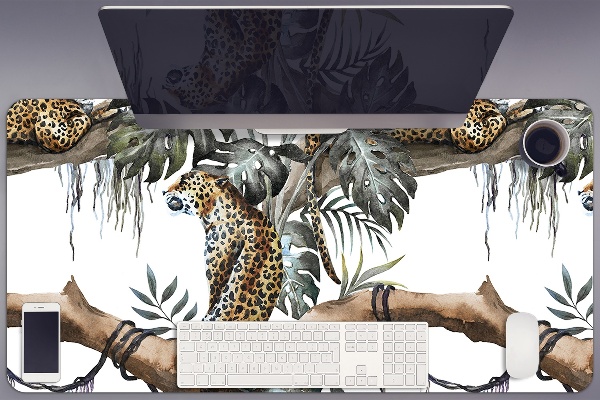 Desk mat Leopards on branch