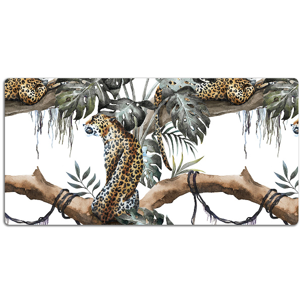 Desk mat Leopards on branch