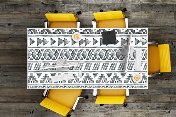 Large desk mat table protector ethnic pattern