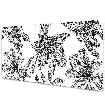 Large desk mat for children lilies