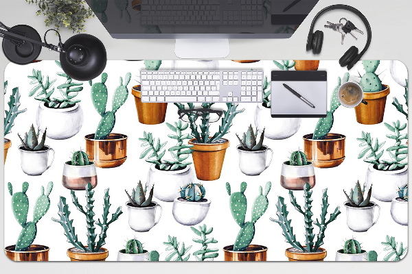 Full desk pad Cacti in pots