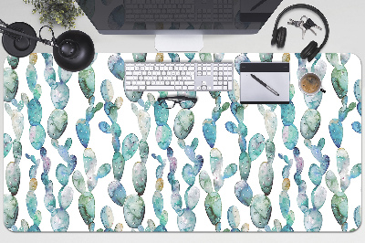 Full desk protector watercolor cacti