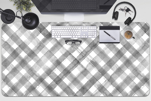 Large desk mat for children gray grille