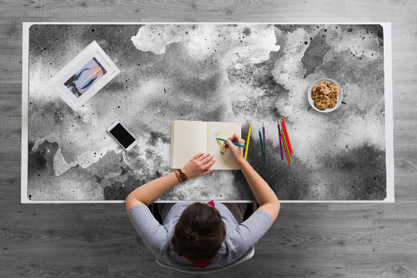 Large desk mat table protector Dark clouds