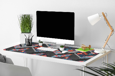 Full desk protector Flowers Herringbone