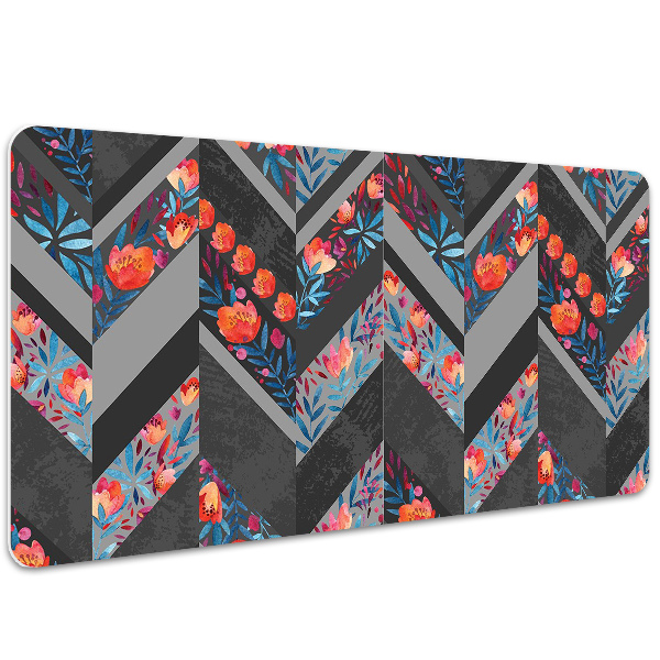 Full desk protector Flowers Herringbone
