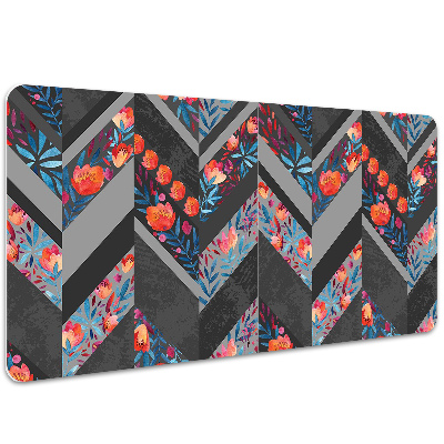 Full desk protector Flowers Herringbone