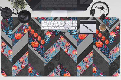 Full desk protector Flowers Herringbone