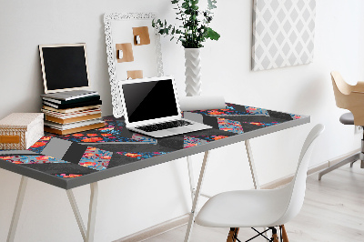 Full desk protector Flowers Herringbone