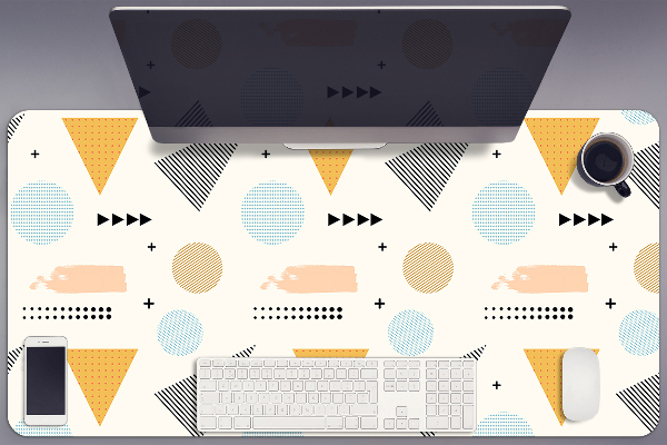 Full desk pad colored shapes