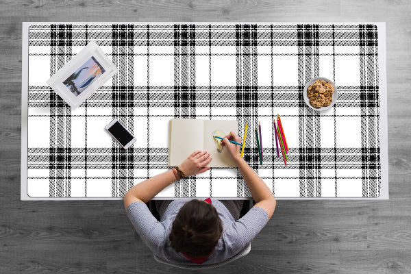 Large desk pad PVC protector Plaid pattern