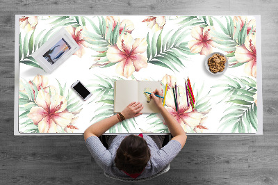 Full desk protector Hawaiian flowers