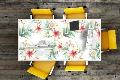 Full desk protector Hawaiian flowers