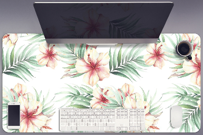 Full desk protector Hawaiian flowers