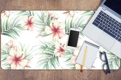 Full desk protector Hawaiian flowers